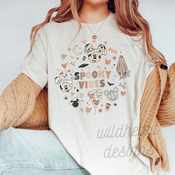 Spooky Vibes Graphic T-shirt, Spooky Season Shirt, Halloween T-shirt - Picture 1 of 2